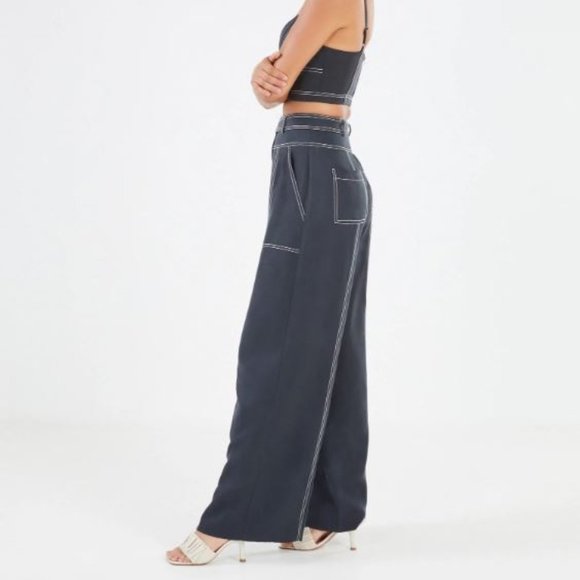 NWT Cassandra Linen Wide-leg Pant in Black - Picture 3 of 13